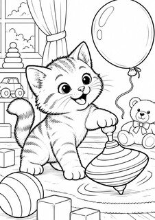 Котёнок и юла